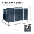 thumbnail image 2 of 10x12FT Outdoor Storage Shed, Metal Storage Garden Shed with 4 Windows and Aluminum Alloy Frame,Tool Shed for Patio Furniture, Backyard Garden Patio Lawn, Grey, 2 of 5