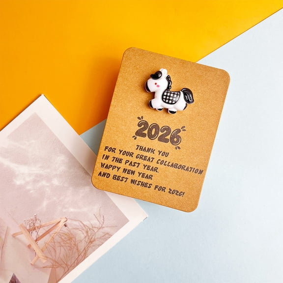Fzsteel 2026 Horse Year Resin Pocket Card for Employee Appreciation and Encouragement Festival Gift - Durable Plastic Construction with Greeting Card for Handwritten Notes