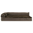 thumbnail image 3 of FurHaven Pet Products Plush & Velvet Deluxe Chaise Lounge Orthopedic Sofa-Style Pet Bed for Dogs & Cats - Sable Brown, Medium, 3 of 11