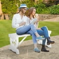 thumbnail image 2 of Outsunny Rustic Wood Outdoor Bench, Garden Bench for 2-Person, White, 2 of 10