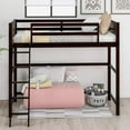 thumbnail image 3 of Harper & Bright Designs Twin Size loft Bed with Ladder Solid Wood Bed with Spacious Under Bed Place for Boys Girls (Espresso), 3 of 7