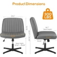 thumbnail image 2 of Criss Cross Chair, Cross Legged Office Chair, Wide Comfty Desk Chair, No Wheels Armless Computer Task Chair, Swivel Fabric Vanity Home Chair, Height Adjustable, 2 of 8