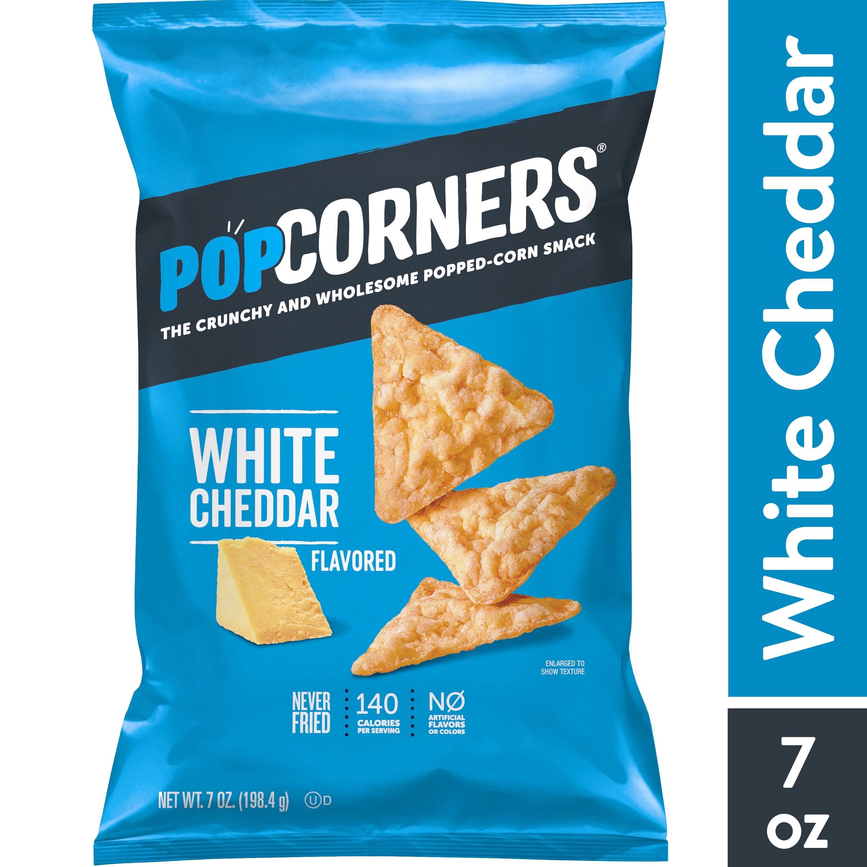 Popcorners White Cheddar Gluten Free Popped Corn Snacks, 7 oz Bag