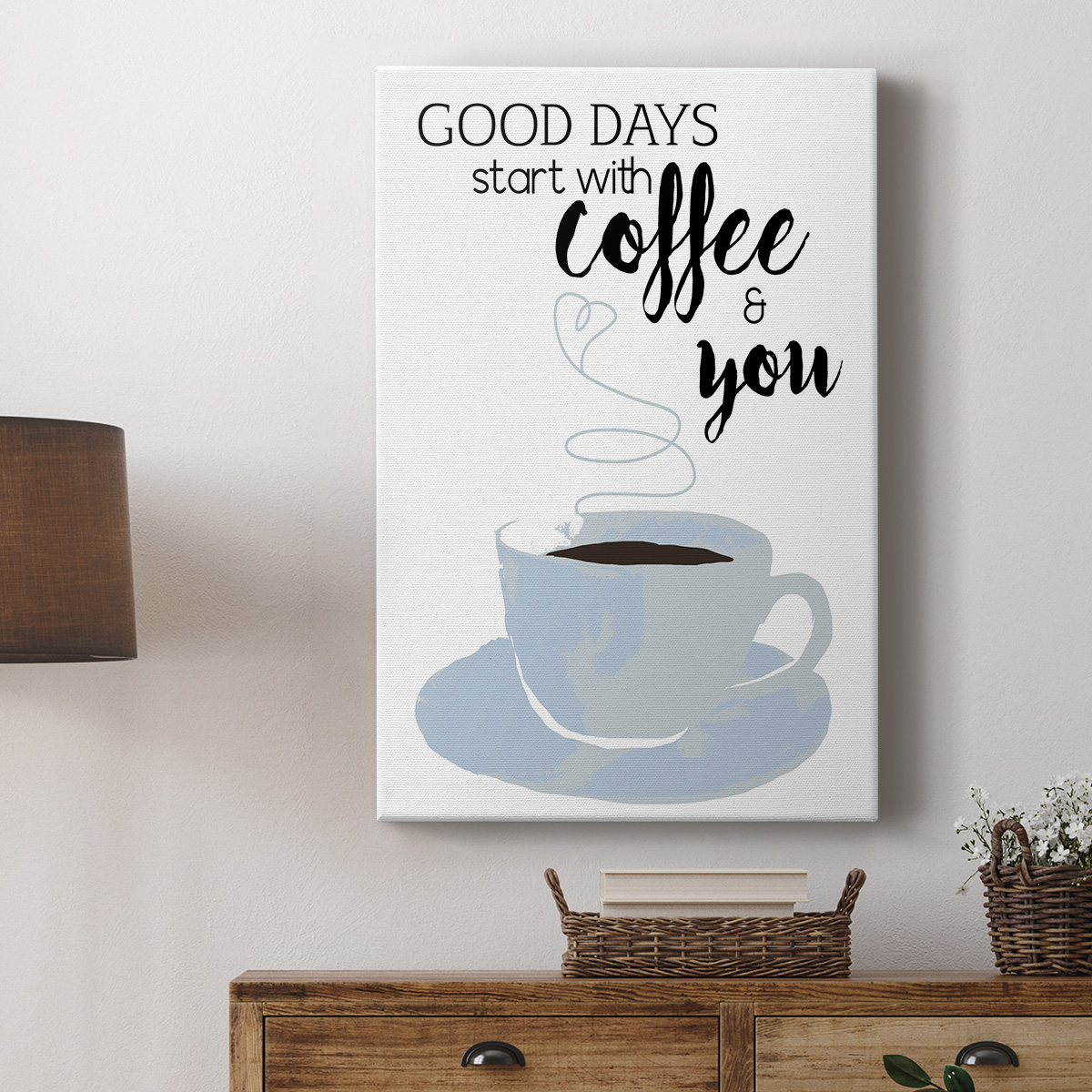 Start With Coffee & You Premium Gallery Wrapped Canvas - Ready to Hang
