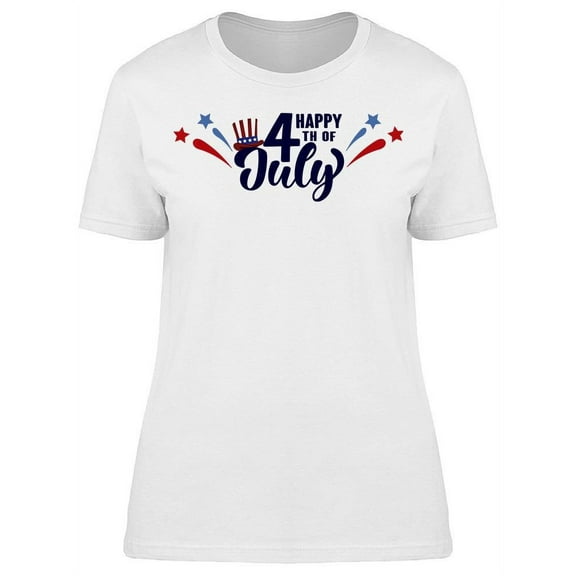 Happy 4th Of July. Hologram T-Shirt Women -Image by Shutterstock, Female Large