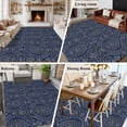 thumbnail image 6 of Navy Blue Large Area Rugs for Bedroom Living Room, Soft Non Slip Carpet Bedside Rug, Boho Vintage Ethnic Tribe Abstract Art Rectangular Floor Cover Kitchen Accent Rug 8'x10' for Dining Room/Office, 6 of 9