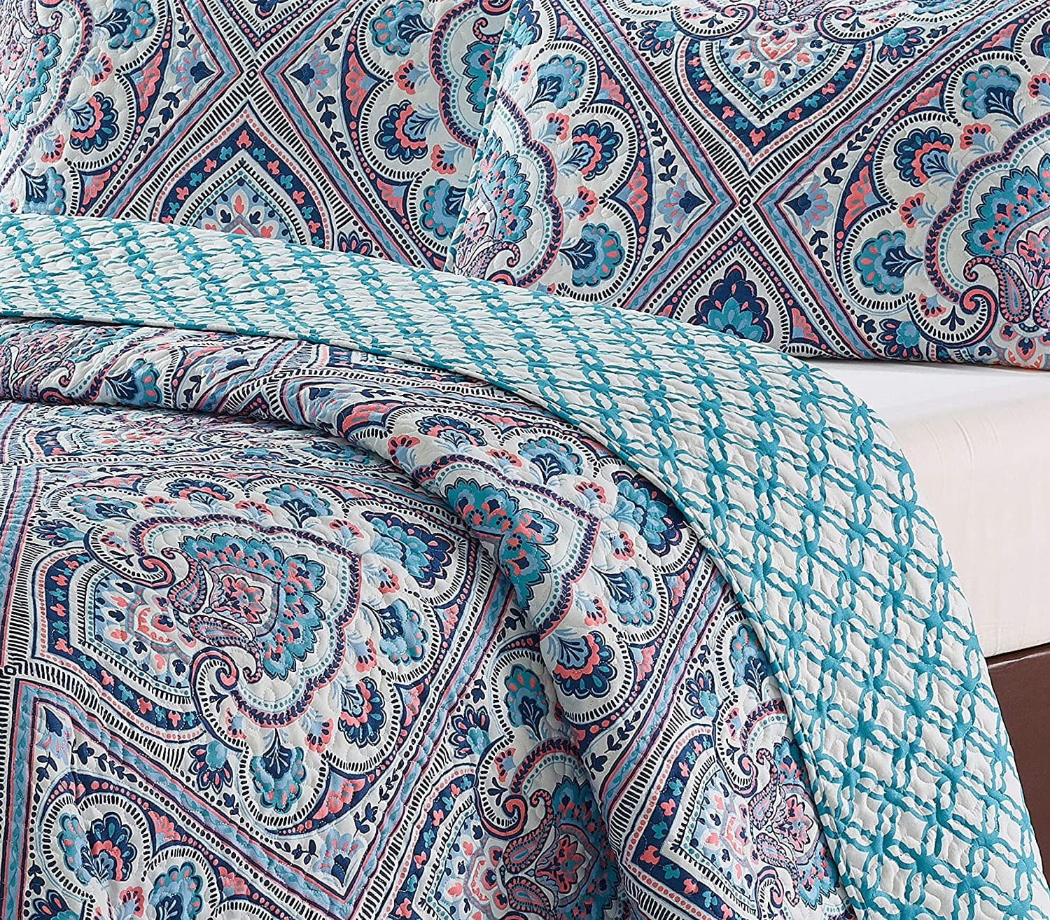 Go-U Harper Lane Universal Home Fashions Quilt, Full/Queen, Blue Merriam Full / Queen Blue Merriam