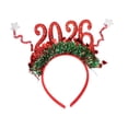 thumbnail image 2 of TISHITA Bandeau de Noël Classique pour Anniversaires Costume de Nouvel An Rouge, 2 of 7