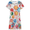 thumbnail image 3 of Pastel Rainbow Lollipop Short Sleeve Dress Women Summer Evening Dresses Ladies Sundress, 3 of 7