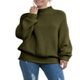 thumbnail image 4 of Pulls Oversize à Col Roulé pour Femmes Automne Hiver Manches Longues Chandail Ample en Tricot Épais, 4 of 7