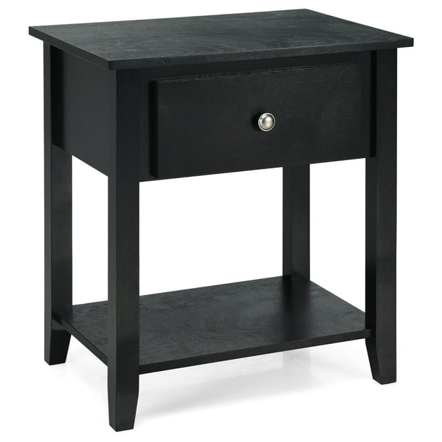 Costway Table de Chevet Table d'Appoint Coffre Table de Canapé Table d'Extrémité Table d'Accent Noir