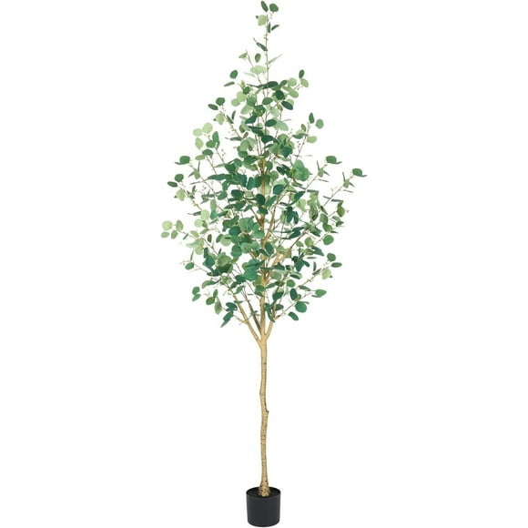Artificial Eucalyptus Trees Indoor 7FT, Extra Tall Faux Eucalyptus Plant, Artificial Silk Tree Floor Plants for Home Bedroom Living Room YJL210