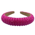 thumbnail image 1 of Minnieouse Diademas con cuentas de cristal con diamantes de imitación, tocado grueso de estilo barroco, accesorios de moda para el cabello, tocados para Accesorio para el cabello Rosa roja Minnieouse AP010970-20B, 1 of 6