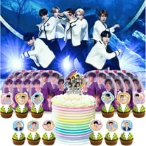 Enhypen Birthday Supplies Plates Decorations Decor Backdrop Banner Cake Topper Fans