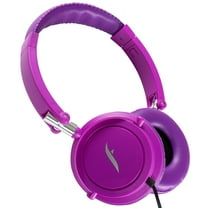Frisby FHP-910 Compact On-Ear Stereo Headphones with Foldable Design, In-Line Microphone, Passive Noise Isolation, 3.5mm Jack, For PC, Laptop & Mobile - Purple