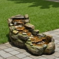 thumbnail image 4 of Outdoor Water fountain Tiered Rock fountains with LED Lights for Garden, Backyard, Deck, Patio, Porch and Home Art Decor, 4 of 7