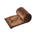 thumbnail image 3 of AuroraX Small Electric Blanket Brown Washable Heated Blanket,3 Heating Levels Plush 55"x31" Blanket Throw for Office/Car/Camping,Gifts for Grandma, 3 of 4