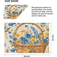 thumbnail image 5 of Blue Flowers Placemats Set of 6, Heat Resistant Washable Linen Table Mat Wipeable Indoor Outdoor Kitchen Holiday Party Tables Decoration Coffee Place Mats 12x18 Inch, 5 of 5