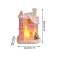 thumbnail image 3 of Christmas Village Accessories Mini Pink House Ornaments Resin Village House Xmas Gift Mini Winter Scene Centerpiece Collectible Crafted Cottage - A, 3 of 5