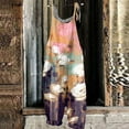 thumbnail image 2 of JULMCOMO Jumpsuits for Women Casual Dressy Overalls Scoop Neck Drawstring Bib Overall Floral Print Womens Pants with Pockets, 2 of 3