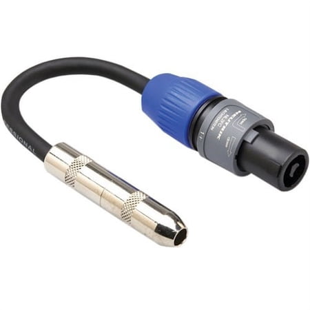 UPC: 0728736037984 | Hosa – GSK-112 – 6 in Speaker Adapter Cable – 12 AWG 1/4 in TS Female to Neutrik SpeakON Male