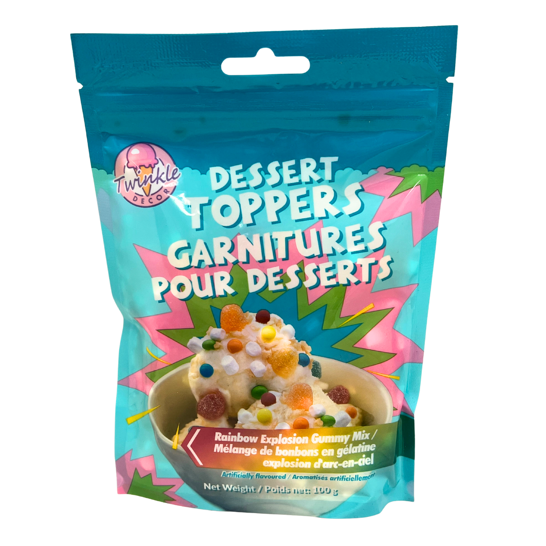 Twinkle Dessert Toppers- Rainbow Explosion Gummy Mix 100g, Rainbox explosion gummy mix