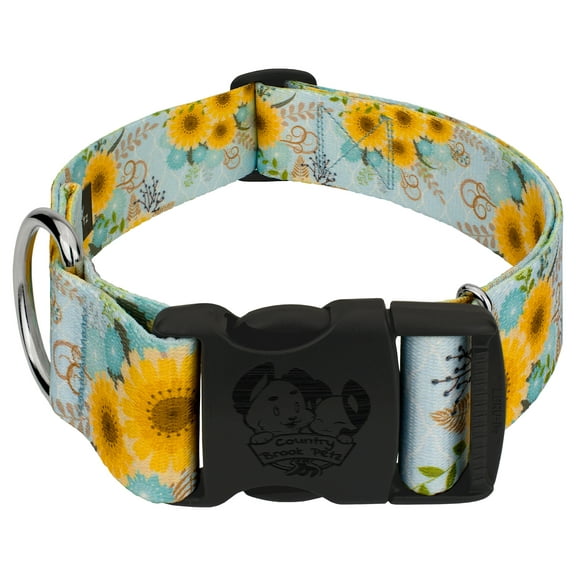 Country Brook Petz® 1 1/2 inch Deluxe Sunny Days Dog Collar, Large
