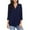 Dark Blue, variant on Turilly Plus Size Women Casual Loose Pullover V-Neck Top Solid Color Shirt
