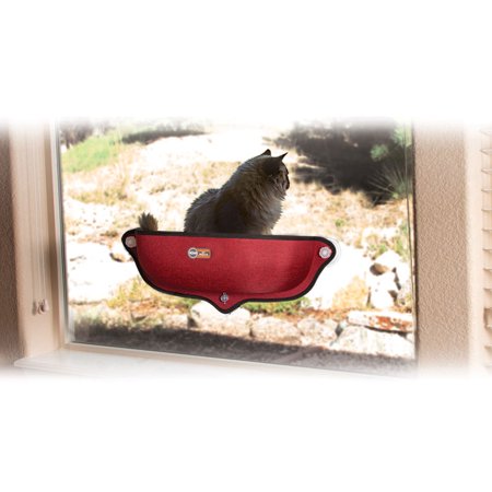K&H Pet Products EZ Mount Window Bed Kitty Sill Classy Red 27 X 11 X 6 Inches