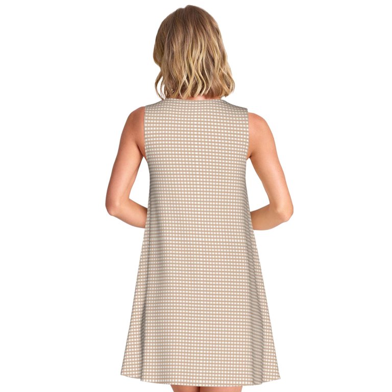 brown gingham drop waist dress Moon River Hawthorne Drop Waist Plaid Mini Dress | Wild Dove Boutique main image 1