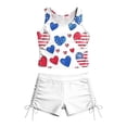 thumbnail image 2 of Odeerbi Niñas Día de La Independencia Traje de Baño de 2 Piezas Patriotic Tank Top Con Sostén Pad & Boyshort Bottom Baño Seco Rápido, 2 of 9