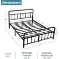 thumbnail image 2 of Flolinda Classic Queen Size Metal Platform Bed Frame，Heavy Duty Steel Slat Supported Full Bed Frame, Under Bed Storage, No Box Spring Required, 2 of 8