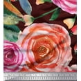 thumbnail image 1 of Soimoi Silk Fabric Leaves & Rose Flower Fabric Prints By Yard 42 Inch Wide, 1 of 1
