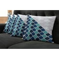 thumbnail image 2 of Ambesonne Abstract Throw Pillow Cover 4 Pack, Wavy Stripes Spirals, 16", Turquoise Dark Blue, 2 of 6