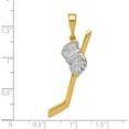 thumbnail image 4 of 14K Yellow & Rhodium With Solid Polished Hockey Stick Pendant (42 X 21) Made In Peru k1126, 4 of 5