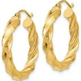thumbnail image 3 of 14K Yellow Gold Light Twisted Hoop Earrings (26 X 27) Made In Indonesia tf591, 3 of 6