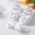 thumbnail image 5 of Gyratedream Infant Baby Girls Sweet Embroidery Soft Soled Princess Shoes with Big Lace Bowknot for 0-18M, 5 of 6