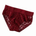 thumbnail image 2 of Byworldtasic Womens Breathable UnderwearWomen Lace Hipster Panties Full Coverage Soft Stretch Boxer Briefs Wine, 2 of 4