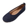 thumbnail image 2 of Flats for Women Dress Shoes: Round Toe Suede Foldable Comfortable Casual Slip On Ballet Loafers for Driving Work 39, 2 of 9