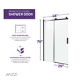 thumbnail image 5 of ANZZI Frameless Sliding Shower Door Rhodes Series with Handle 48 x 76 in. Matte Black, 5 of 8