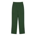 thumbnail image 5 of Women Elastic Waist Cotton Linen Straight Leg Pants Split Button Hem Casual Pull On Trousers With Pockets 2XL, 5 of 6
