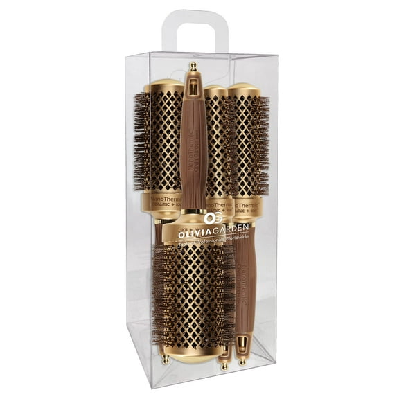 Olivia Garden NanoThermic Ceramic   Ion Round Thermal Hair Brush NT-54, NT-44, NT-34, NT-24 (4-pc Box)
