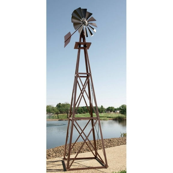 Large Bronze Powder Coated Backyard Windmill - 11' 6"
