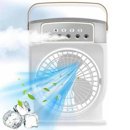 

Bladeless Fan Ice Cube Fan Air Cooler Portable Air Conditioner Fan Portable Air Conditioner Fan For Desk Nightstand Coffee Table Mother s Day gifts for Library