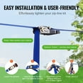 thumbnail image 2 of KFFKFF Zip Line Kit 52ft for Kids Adult Zip Line Cars Up to 500 lbs, 2 of 9