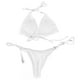 thumbnail image 1 of Conjunto de bikini entrecruzado con lazo lateral de color puro para mujer, traje de baño de 2 piezas, traje de baño para natación en la playa de verano, blanco M YUNYI BRAND  Deportes, 1 of 8