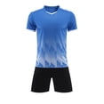 thumbnail image 5 of EnJoCho Boys Soccer Clothes Short Sleeve Loose Gradient Tshirt + Shorts Kids Girls Training Athleti𝖼 𝖳racksuit Outfits for 5-13 Years, 5 of 5