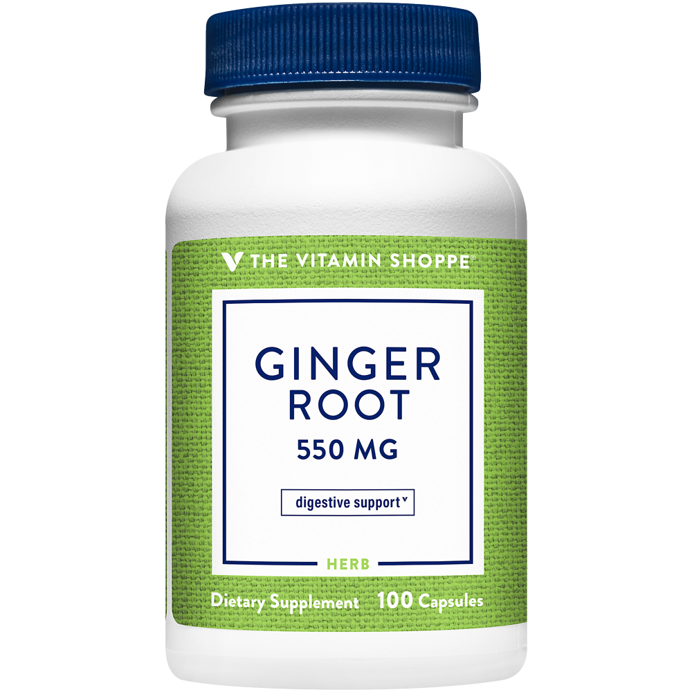 The Vitamin Shoppe Ginger Root 550MG, Whole Herb Supplement that