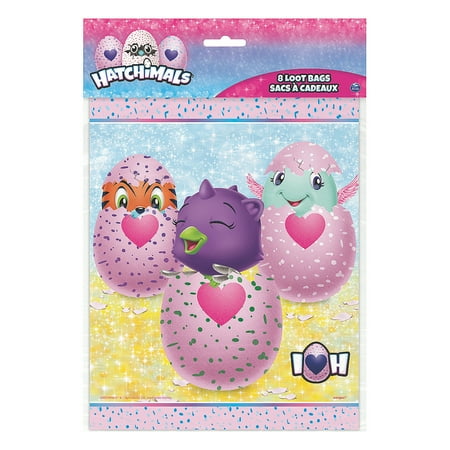 - Fun Express - Hatchimals Loot Bags (8pc) for Birthday - Party Supplies - Licensed Tableware - Misc Licensed Tableware - Birthday - 8 Pieces