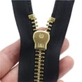 thumbnail image 3 of YaHoGa #10 Cremallera separadora de latón de 18.0 in, cremallera de metal, cremalleras de metal resistentes para chaquetas, abrigos de costura, manualidades (latón de 18.0 in), 3 of 5